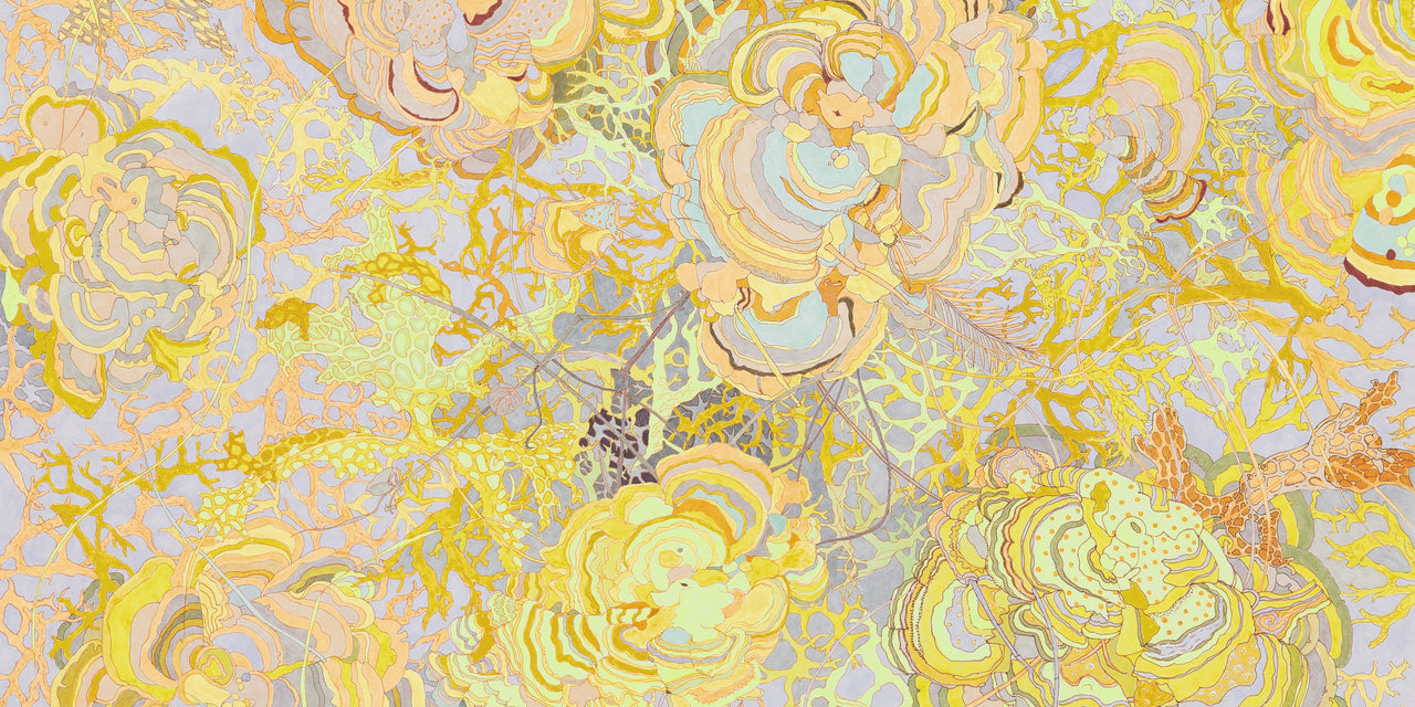 Woody polypores fine art print fungi lichen psychedelic