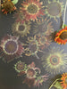 work in progress detail of sunflowers wallpaper by artist claire Burbridge