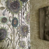 Detail of Sunflower ' Seed Heads' luxury hand drawn wallpaper design by artist Claire burbridge