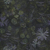 Single repeat of artist Claire Burbridge's moody dark Moss Cave wallpaper from the Night Garden collection fungi mosses ferns are among the inhabitance of this black background wallpaper